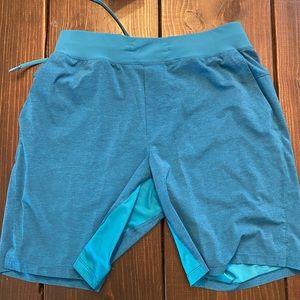 Lululemon T.H.E linerless short 9” Size Large. Blue